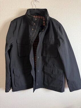 Men's Large FatFace Black Waterproof Field Jacket (Check Measurements)